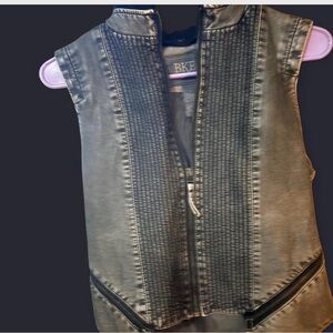 BKE Black and Gray Vest with Knitted hood